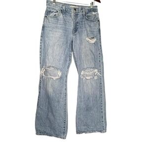 Levi's Baggy boot distressed denim blue jeans size 27